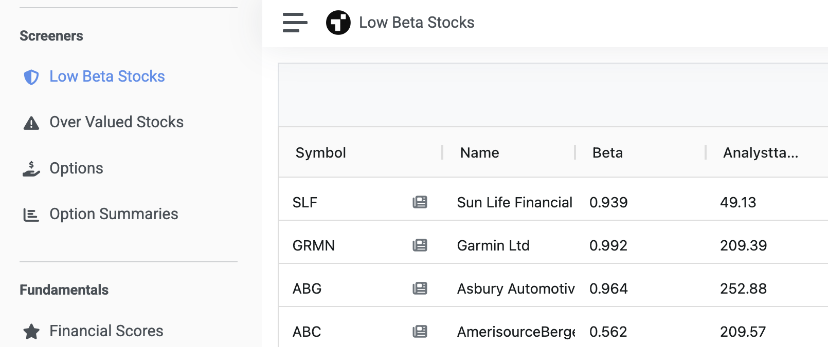 Stock Screeners